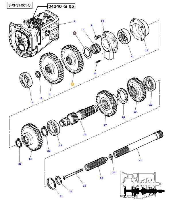 Transmission Gear 45T 3815217M3 - Image 2
