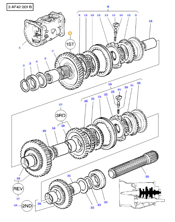 Transmission 1st Gear 3762989M1 - Image 2