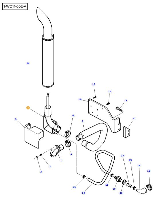 4271501M2,Exhaust Elbow, Massey Ferguson Tractors.