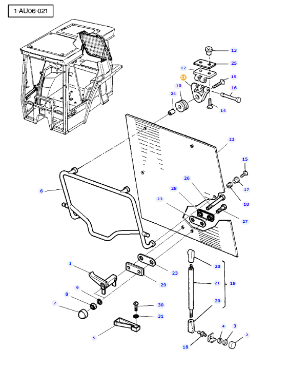 Rear Window Hinge 3301222M1 - Image 2